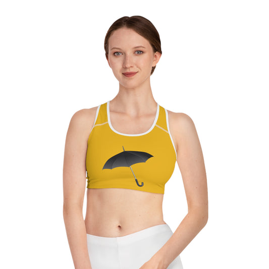 Sports Bra - Stylish Activewear for Workout Enthusiasts - Vintage Umbrella - Rainy Season