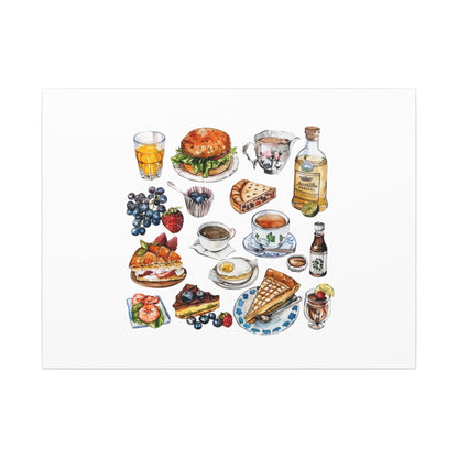 Breakfast Feast Canvas Print, Food Art, Kitchen Decor, Gifting for Food Lovers, Brunch Vibes, Wall Art