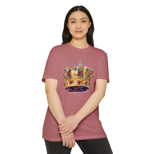 Unisex CVC Jersey T-shirt - British Royal Crown Design - Iconic Symbol of Monarchy