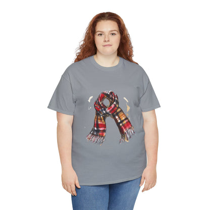 Unisex Heavy Cotton Tee - Plaid Scarf Design