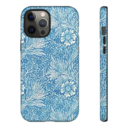 Stylish Phone Case, Tough Floral Phone Cover, Fashionable Tech Accessory, Gift for Her, Blue Flower Design