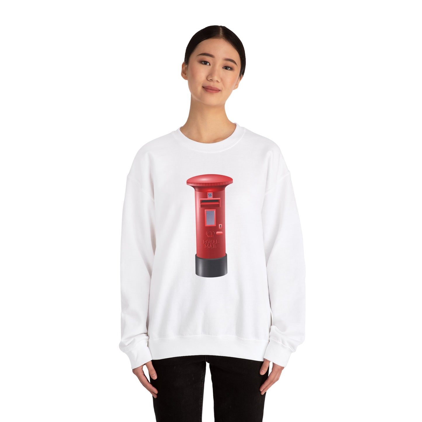 Unisex Heavy Blend™ Crewneck Sweatshirt - Classic UK Royal Mailbox Design - British Postbox Icon