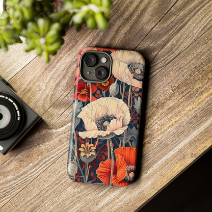 Floral iPhone Case, Tough Phone Cover, Artistic Protection, Flower Design, Unique Gift for Her, Phone Accessory, Trendy Tech