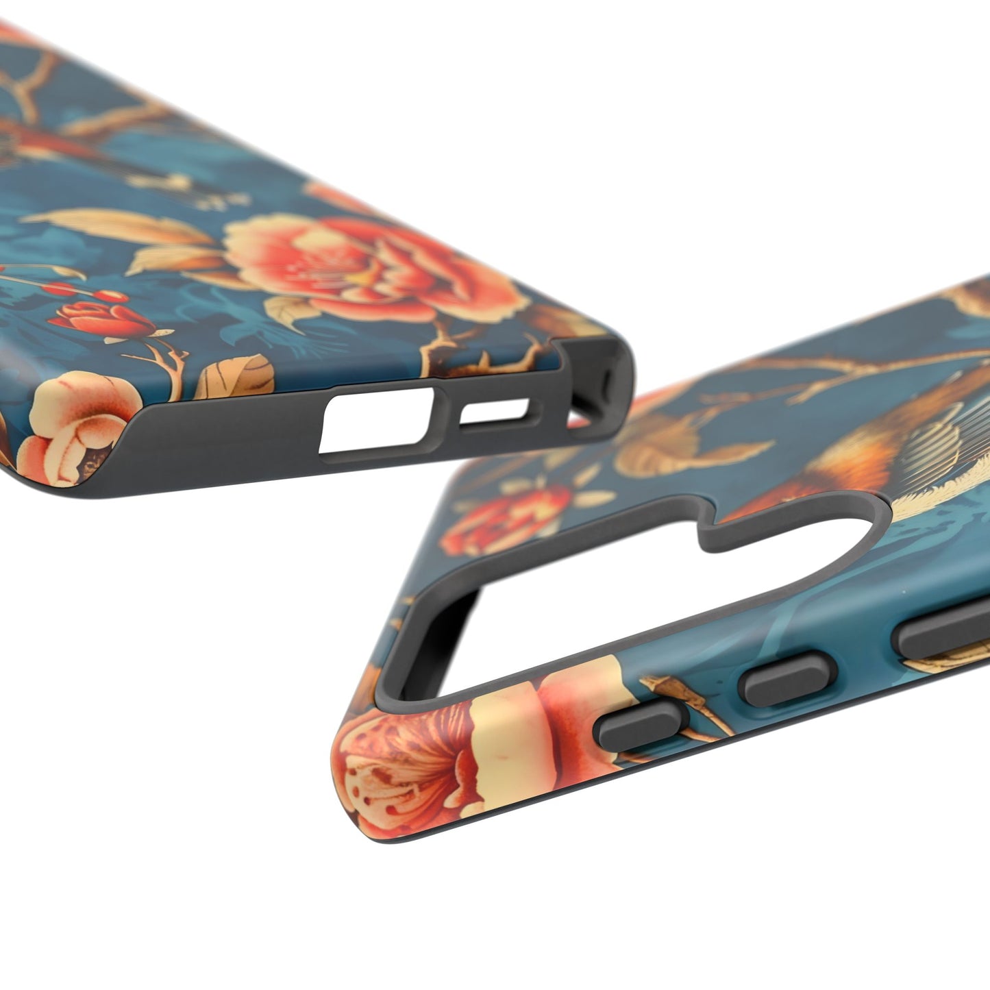 Bird & Floral Phone Case, Tough Cases for Nature Lovers, Gift for Her, Customizable Design, Vibrant Tech Accessories