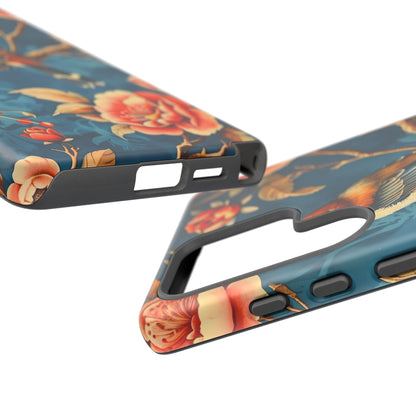 Bird & Floral Phone Case, Tough Cases for Nature Lovers, Gift for Her, Customizable Design, Vibrant Tech Accessories