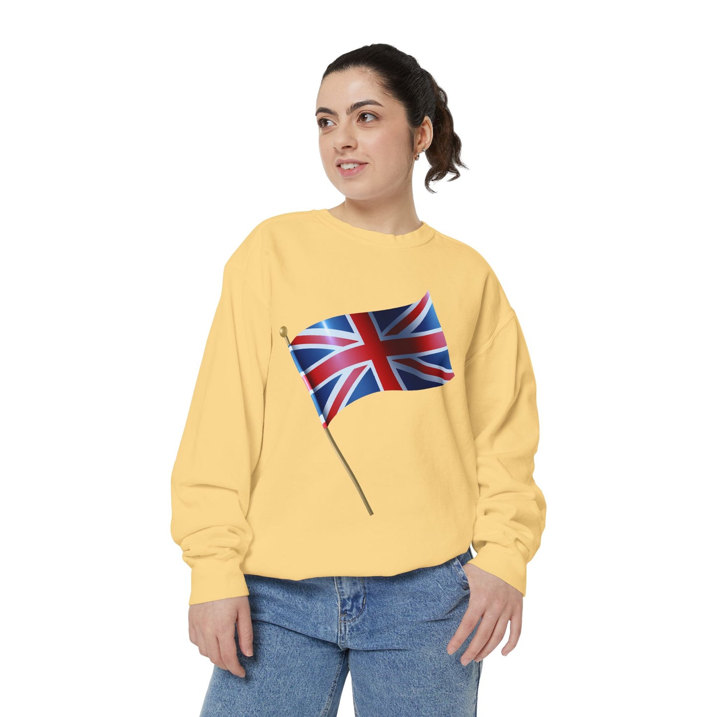 Unisex Garment-Dyed Sweatshirt - Classic UK Flag Design