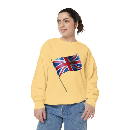 Unisex Garment-Dyed Sweatshirt - Classic UK Flag Design