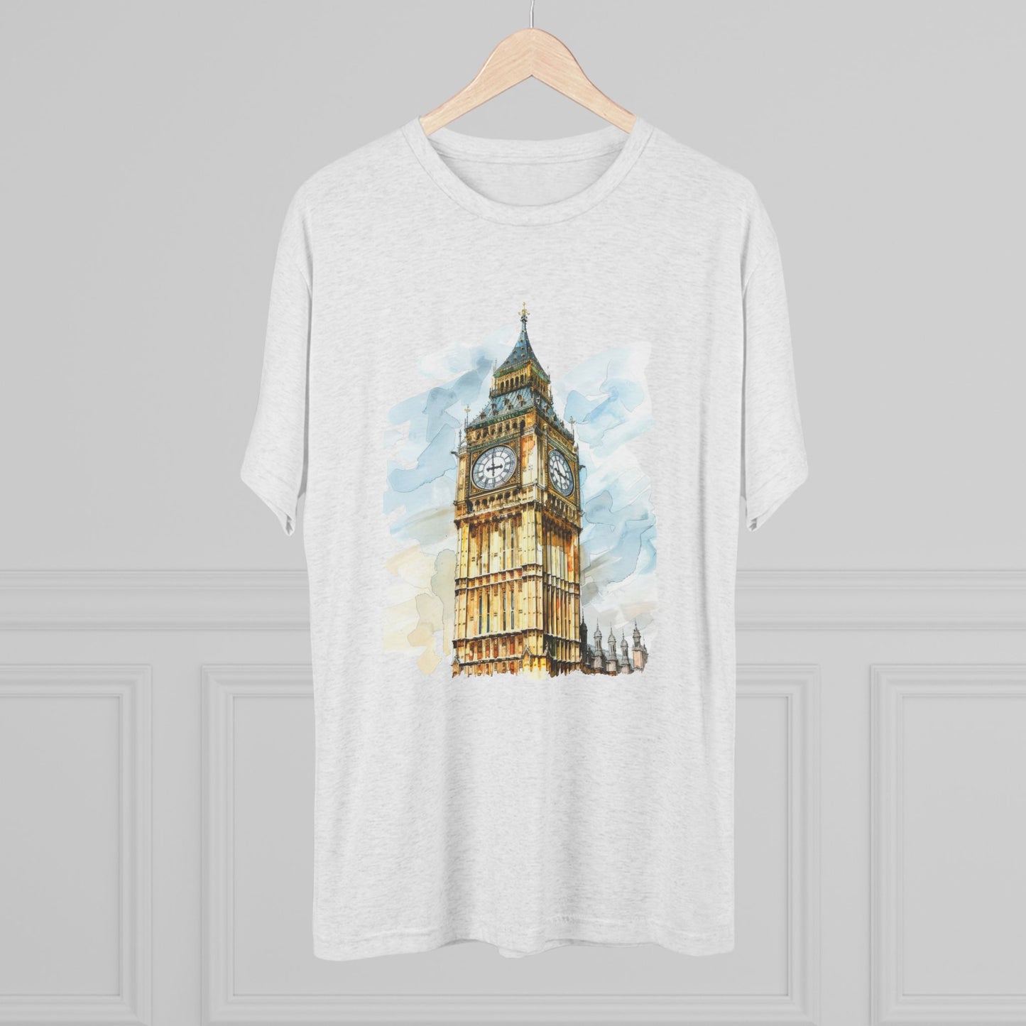 Iconic Big Ben Clock Tower Soft  Unisex Tri-Blend Crew Tee