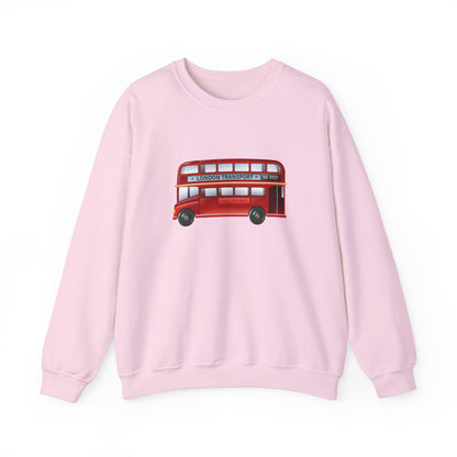 Unisex Heavy Blend™ Crewneck Sweatshirt Trendy - London Transport Red Double-Decker Bus