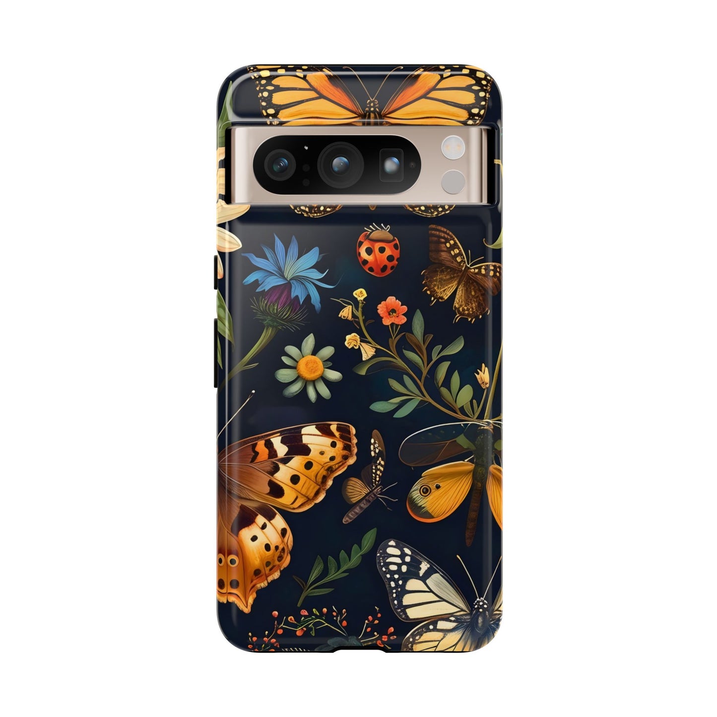Nature-Inspired Phone Case | Floral Butterfly Design, Tough Phone Cover, Gift for Nature Lovers, Cute Butterfly Case, Home Decor
