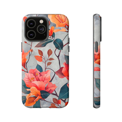 Floral Phone Case, Tough Cases, Flower Power, Gift for Her, Decorative Phone Cover, Trendy Accessories, Everyday Style