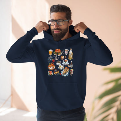 Vintage England Icons Trendy Three-Panel Fleece Hoodie