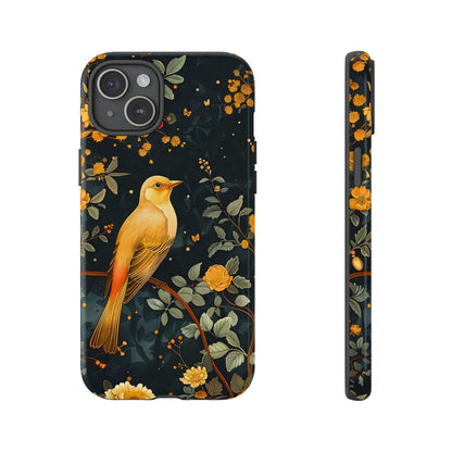 Floral Phone Case, Tough Cases with Bird Design, Nature Lover Gift, Stylish Protection, Birthday Present, Floral Phone Cover