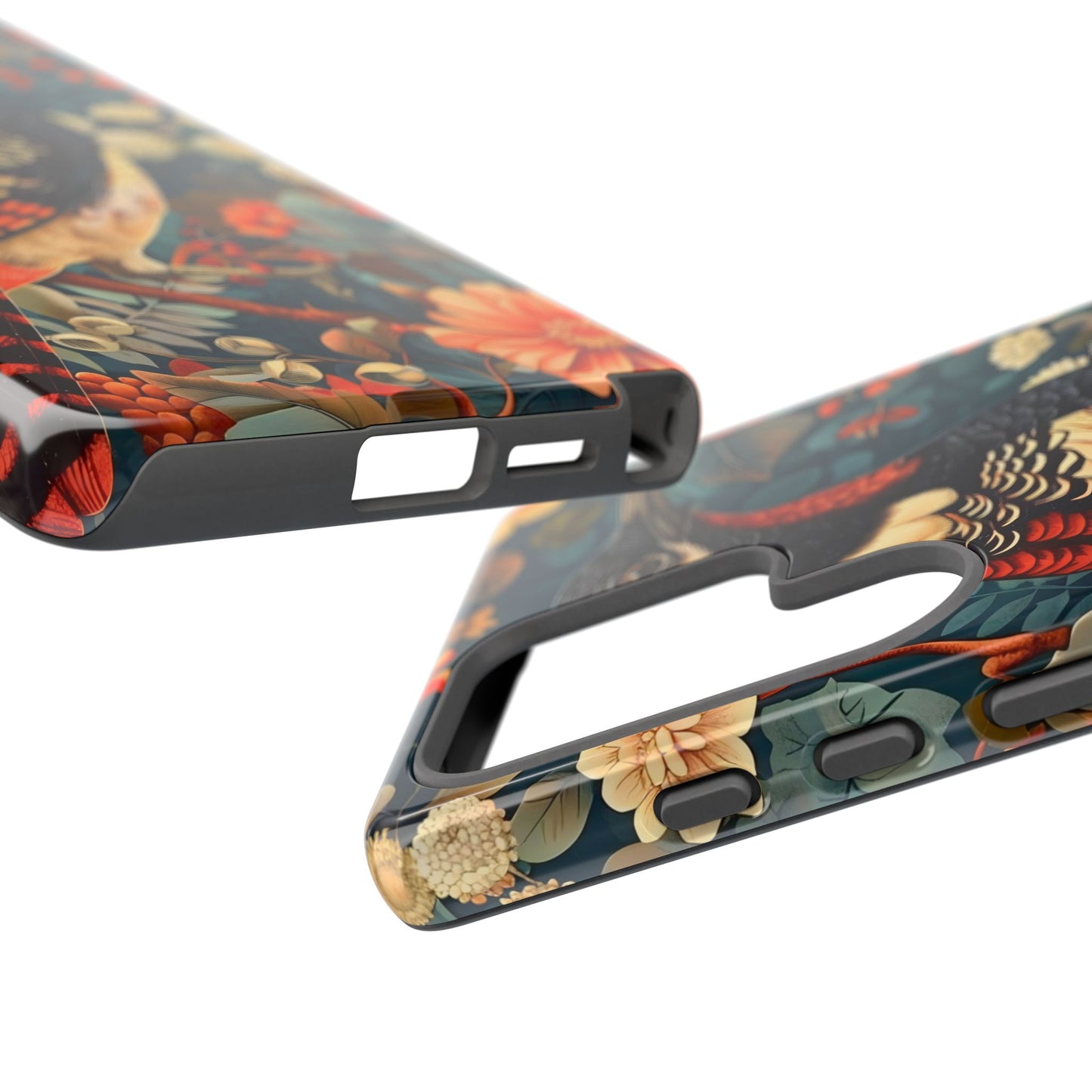 Nature-Inspired Phone Case with Floral Art, Tough Phone Cover, Protective Case, Gift for Nature Lovers, Unique Phone Accessory