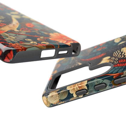 Nature-Inspired Phone Case with Floral Art, Tough Phone Cover, Protective Case, Gift for Nature Lovers, Unique Phone Accessory