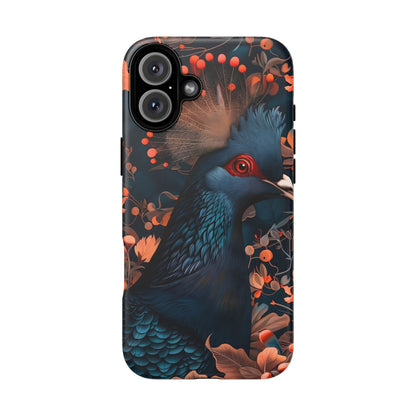 Vibrant Phone Case with Floral Peacock Design - Tough Cases, Artistic Phone Cover, Unique Gift for Nature Lovers, Stand Out Tech Accessory