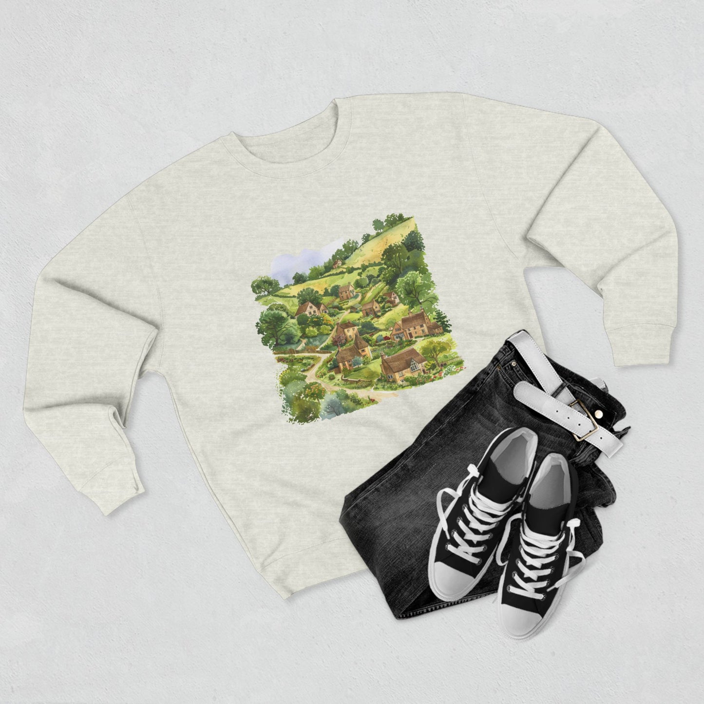 Unisex Crewneck Sweatshirt - Street London Aesthetics Urban Charm and Classic City Vibes