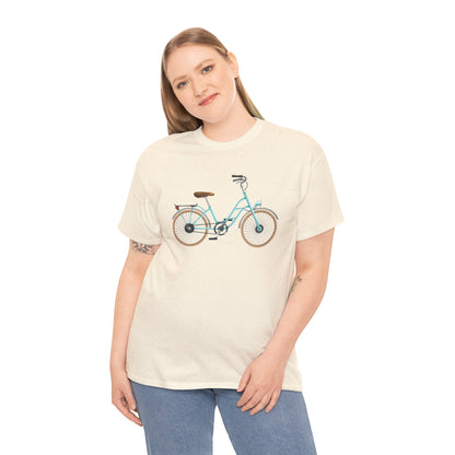 Unisex Heavy Cotton Tee - Classic British Bicycle - Timeless Charm