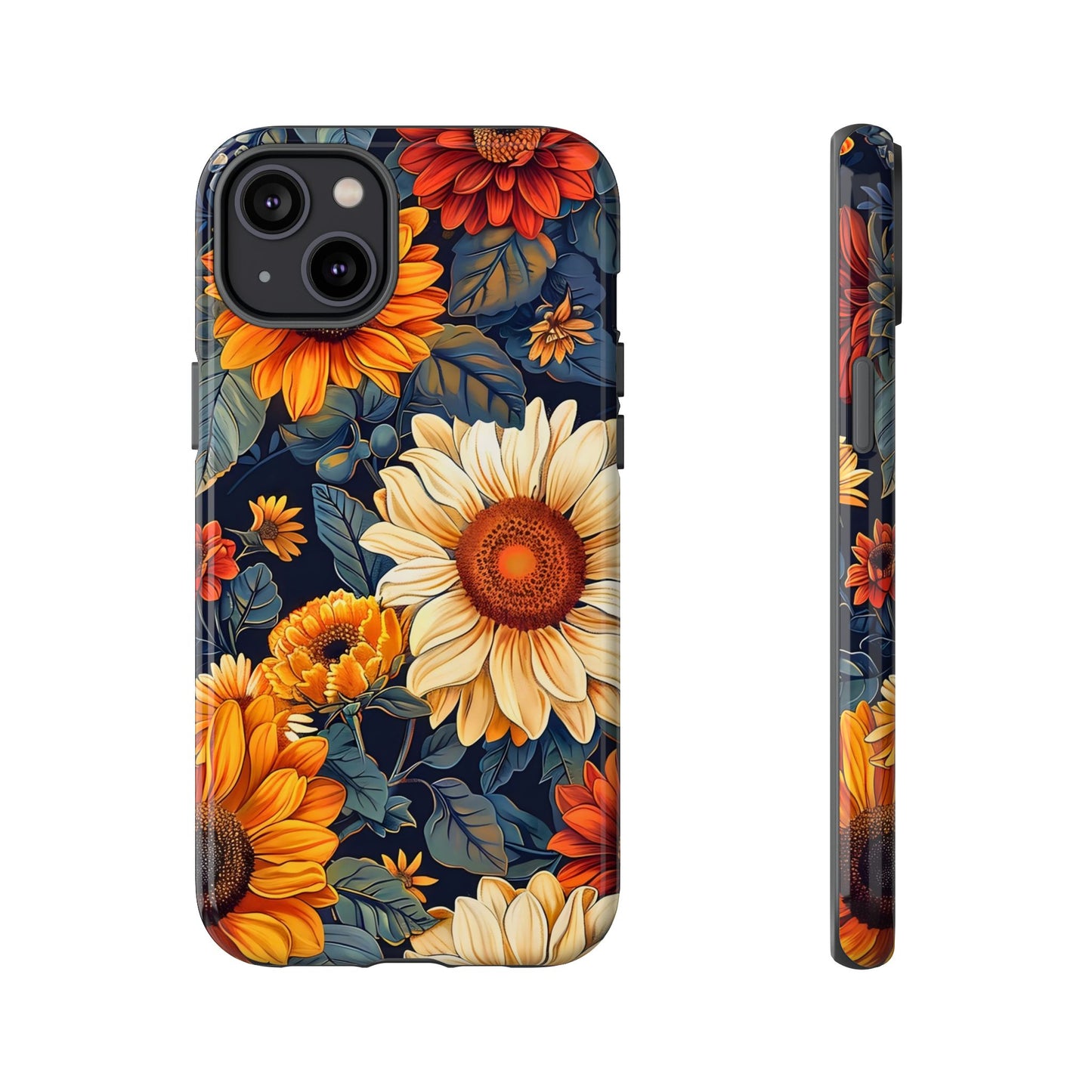 Floral Tough Phone Case | Sunflower Design, iPhone Cover, Protective Case, Gifts for Her, Floral Phone Accessory