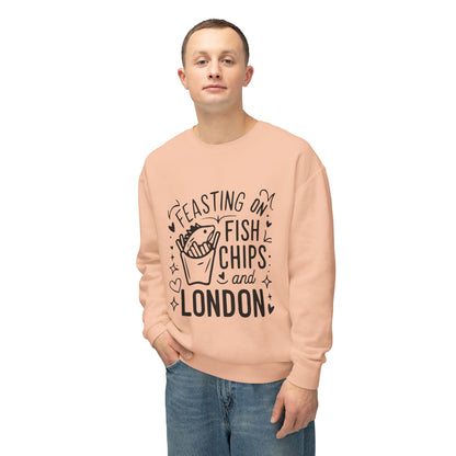 Unisex Lightweight Crewneck Sweatshirt - Fish Chips and London