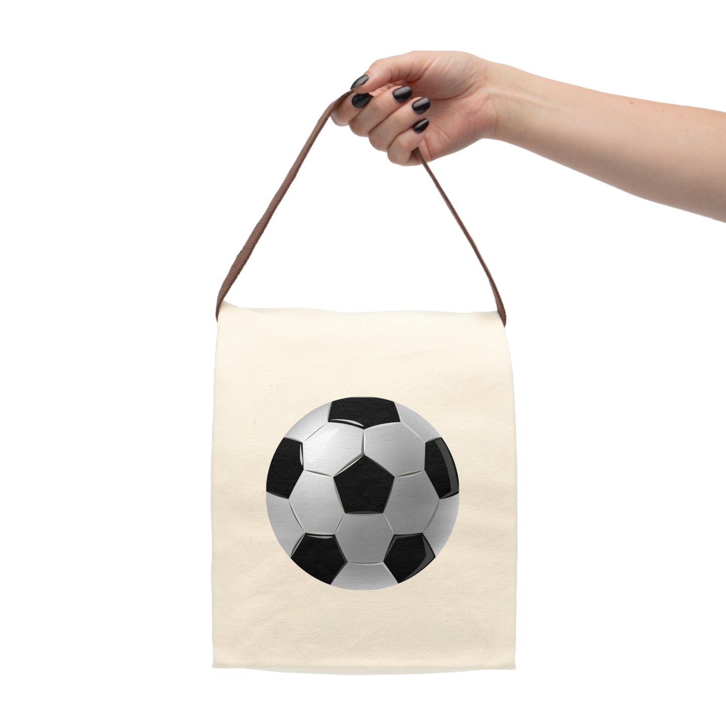 Soccer Canvas Lunch Bag With Strap