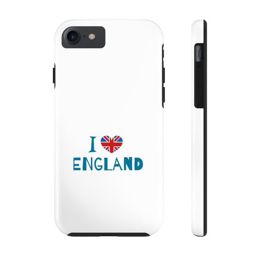 I Love England Tough Phone Cases | Travel Gifts, British Pride Accessories, Unique Phone Covers, Cute Holiday Gift, England Souvenirs