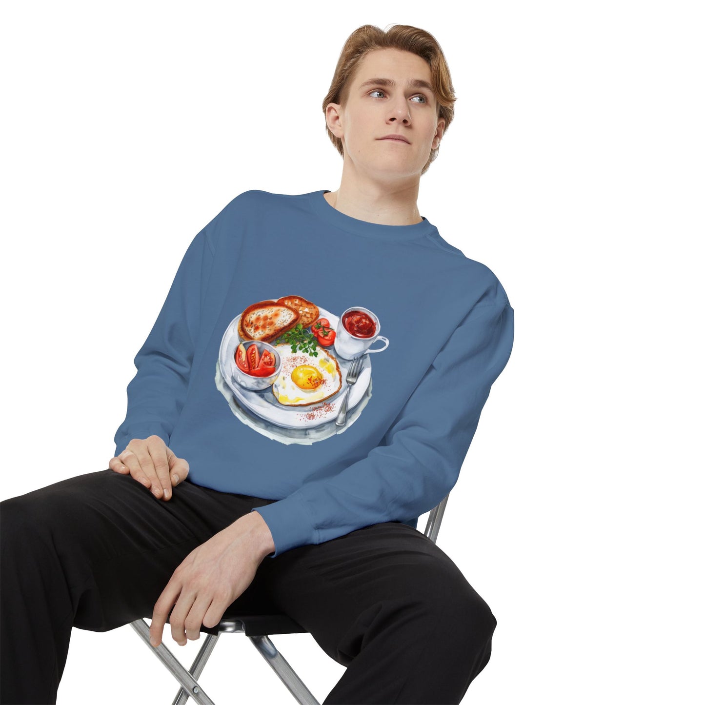 Unisex Garment-Dyed Sweatshirt - British Food Traditional Dishes and Culinary Delights