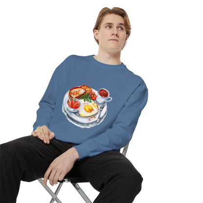 Unisex Garment-Dyed Sweatshirt - British Food Traditional Dishes and Culinary Delights