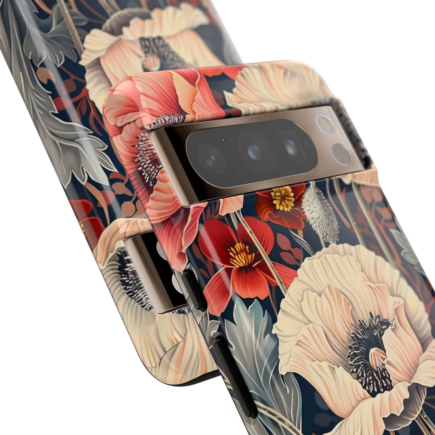 Floral iPhone Case, Tough Phone Cover, Artistic Protection, Flower Design, Unique Gift for Her, Phone Accessory, Trendy Tech