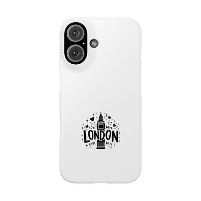 London Love Slim Phone Case - Perfect for Travelers, Gifts, London Souvenir, Minimalist Tech Accessory, Chic Cellphone Cover