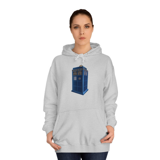 Unisex College Hoodie - British Police Public Call Box - Iconic TARDIS Design