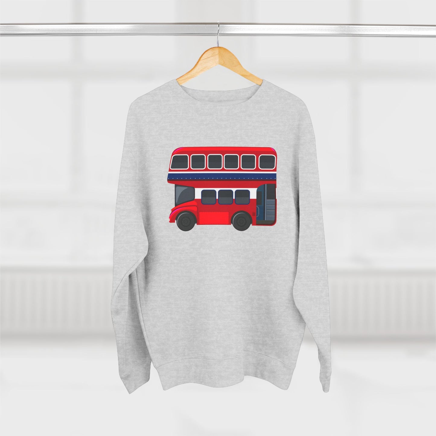 Unisex Crewneck Sweatshirt - London Transport English Bus Red Double-Decker