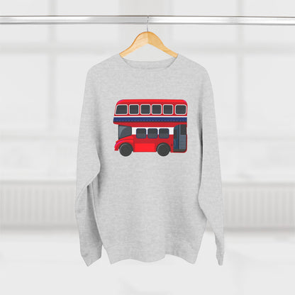 Unisex Crewneck Sweatshirt - London Transport English Bus Red Double-Decker