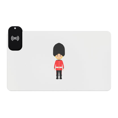 Royal Guard Girl - LED Gaming Mouse Pad with Wireless Charging - Stylish Desk Accessory, Perfect for Gamers, Office Work, Gift for Holidays