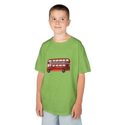 Kids  Tee - Vintage British Double-Decker Bus Art Print - Fun Cotton T-Shirt for Young Explorers
