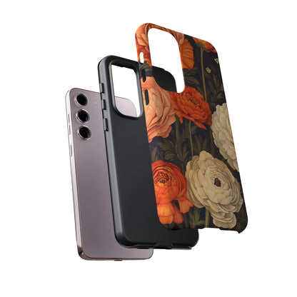 Floral Phone Case with Tough Protection, Blooming Ranunculus Design, Durable Cover, Gift for Flower Lovers, Eco-Friendly Phone Accessory