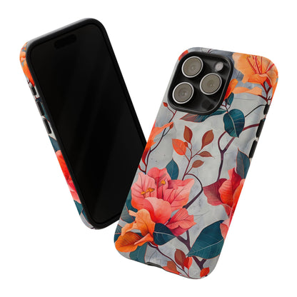 Floral Phone Case, Tough Cases, Flower Power, Gift for Her, Decorative Phone Cover, Trendy Accessories, Everyday Style