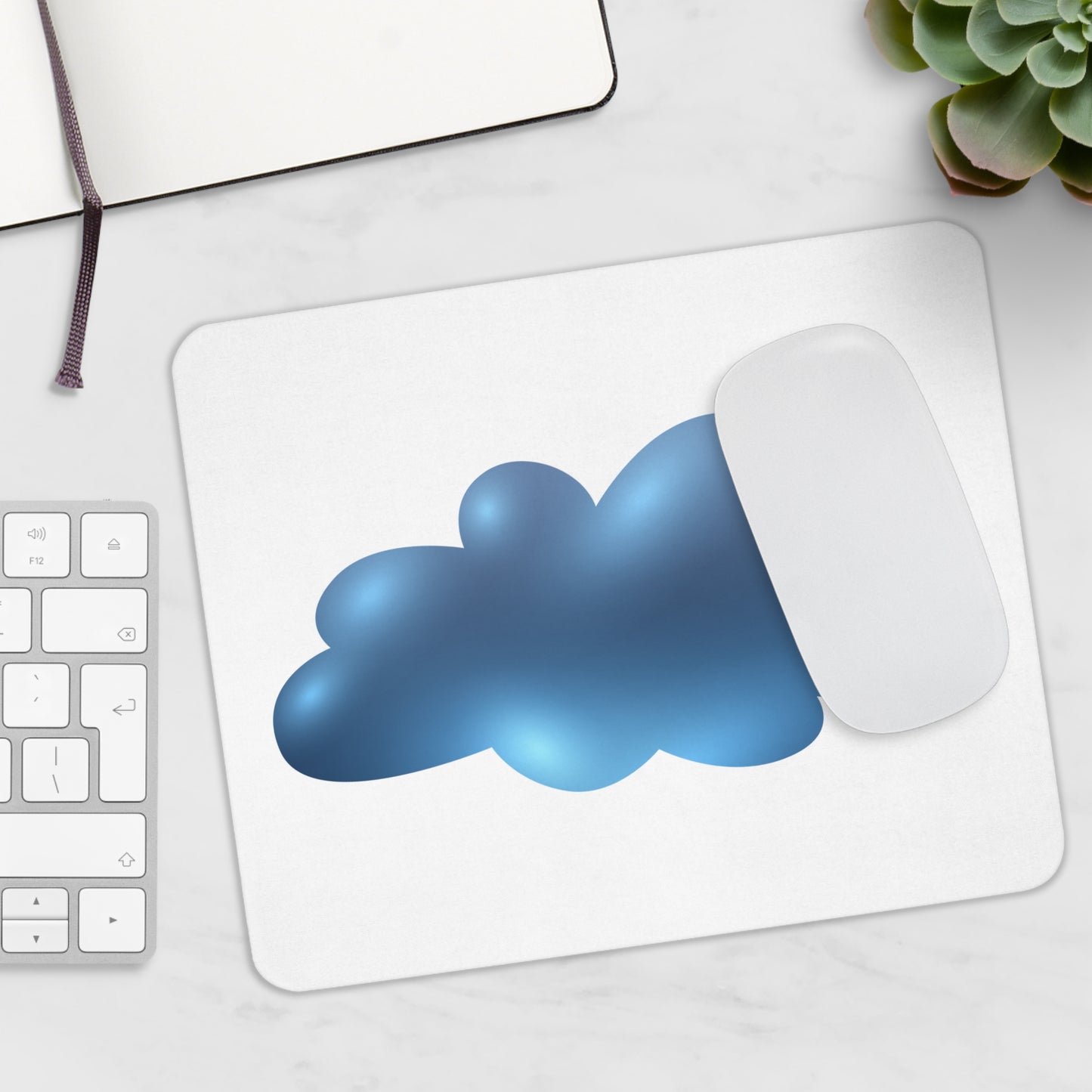 Blue Cloud Mouse Pad, Cute Desk Accessory for Home Office, Gamer Gift, Aesthetic Office Decor, Cloudy Style Non-Slip Mat