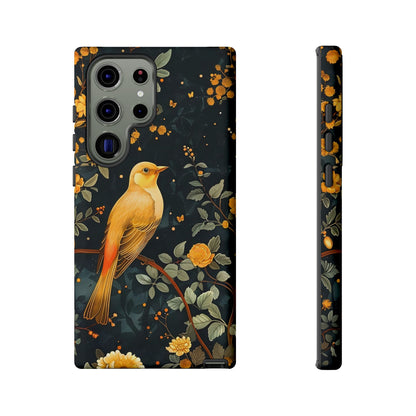 Floral Phone Case, Tough Cases with Bird Design, Nature Lover Gift, Stylish Protection, Birthday Present, Floral Phone Cover