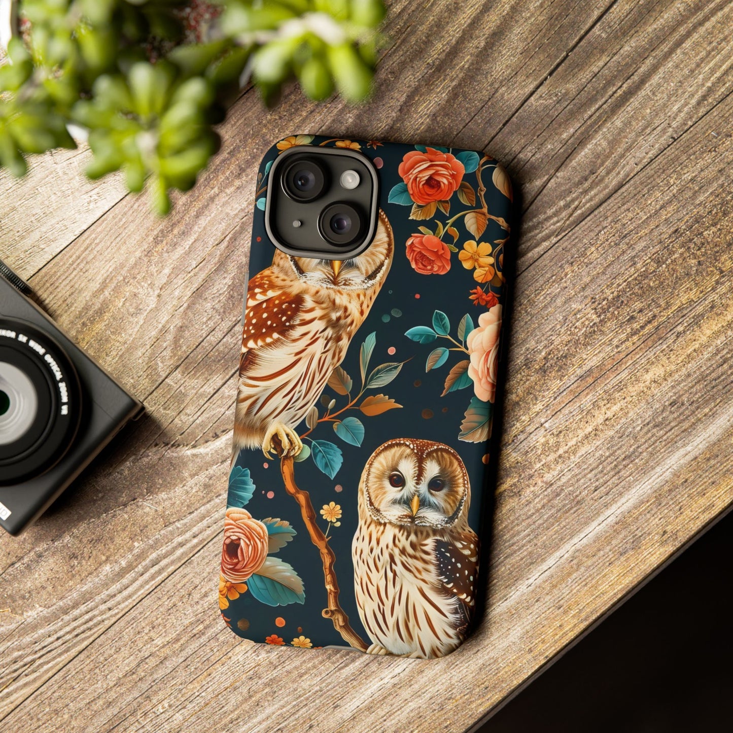 Owl Phone Case with Floral Design, Tough Phone Cover for Nature Lovers, Gift for Bird Enthusiasts, Stylish Protection for Smartphones, [...]