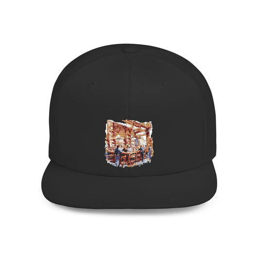 British Pub Stylish Flat Bill Snapback Hat, Trendy Cap for Casual Looks, Perfect for Summer Vibes, Outdoor Events, Gift for Friends, Unisex Fashion