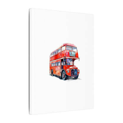 London Red Double-Decker Bus Art Canvas Print, Wall Decor for Travel Lovers, Home Office Gift, Unique Artwork for All Occasions