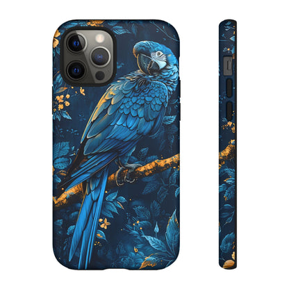Tough Cases - Vibrant Blue Parrot Phone Case, Tropical Bird Phone Cover, Nature Lover Gift, Eco-Friendly Accessories, Unique Wildlife Decor