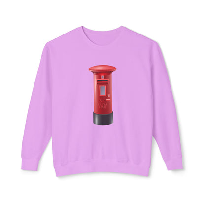 Unisex Lightweight Crewneck Sweatshirt - Classic UK Royal Mailbox