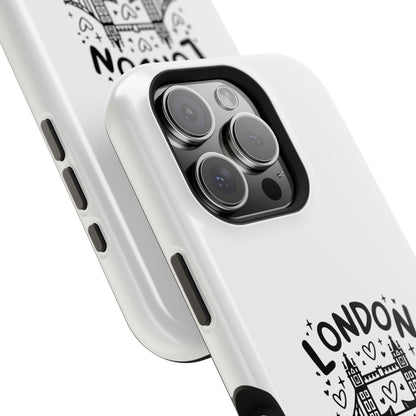 London-Themed Magnetic Phone Case, Cute Phone Cover, Trendy Gift for Travelers, City Lovers, Unique Accessory for iPhone