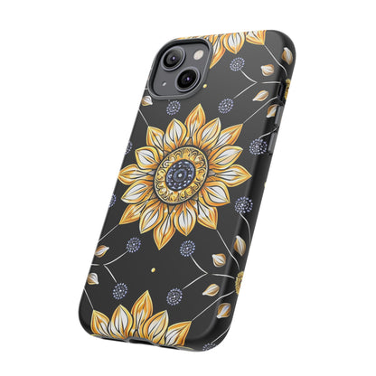 Floral Phone Case with Mandala Design, Tough Cases for iPhone & Samsung, Boho Style, Gift for Her, Unique Accessories