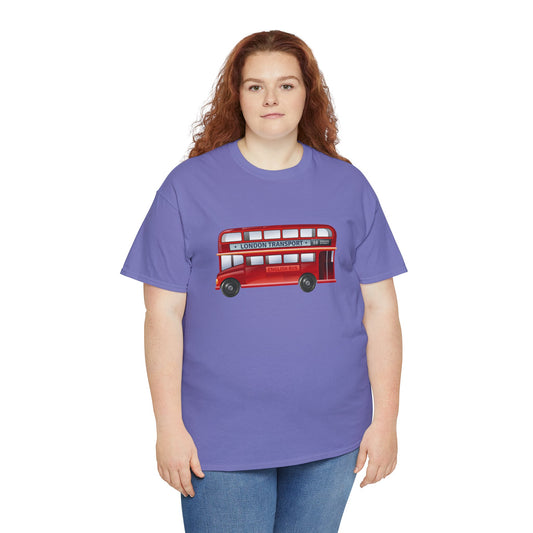 Unisex Heavy Cotton Tee - London Iconic Transport English Bus