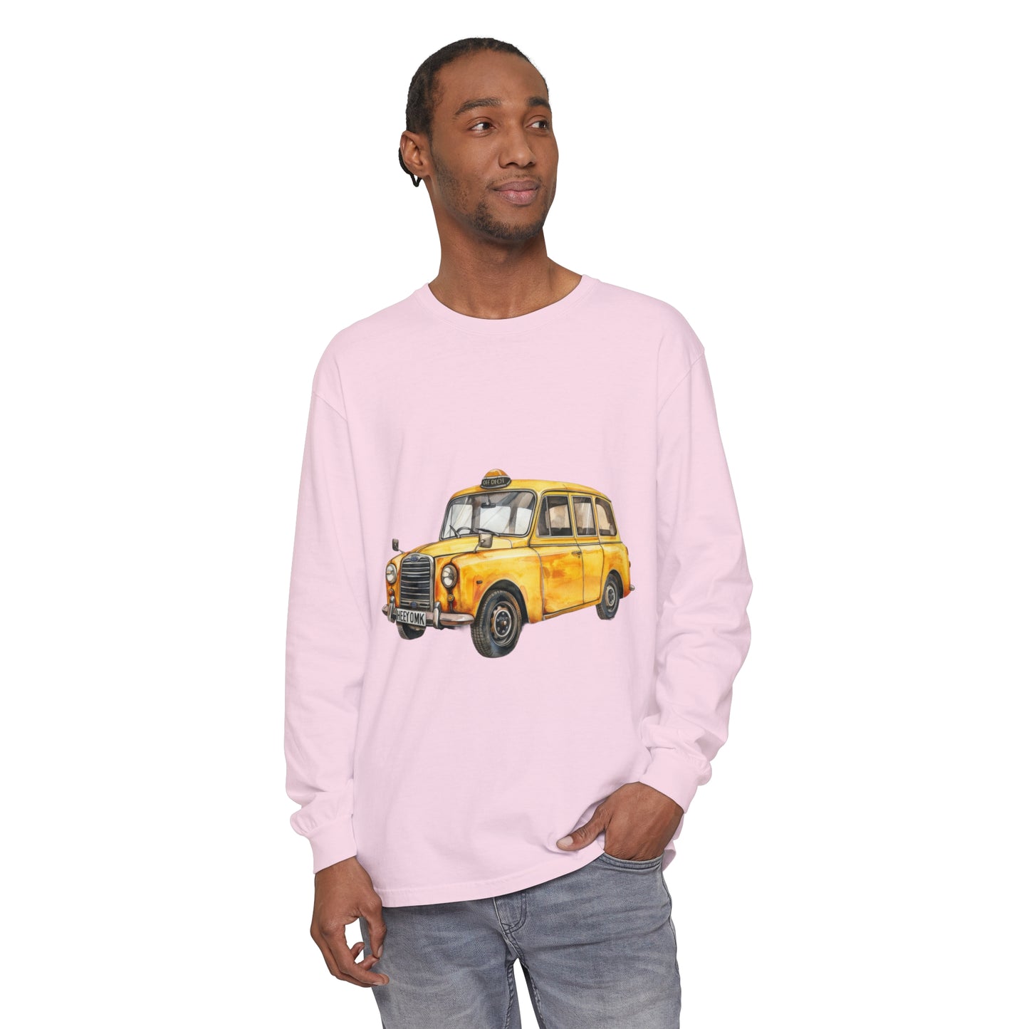 Unisex Garment-dyed Long Sleeve T-Shirt - British Vintage Car