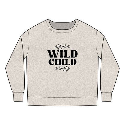 Toddler Sweatshirt - Wild Child Boho Retro Typography Design - Cozy and Fun Kids Apparel