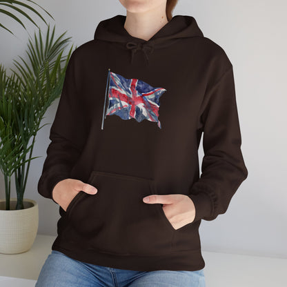Unisex Heavy Blend™ Hooded Sweatshirt - Bold & Brave - The British Flag Design